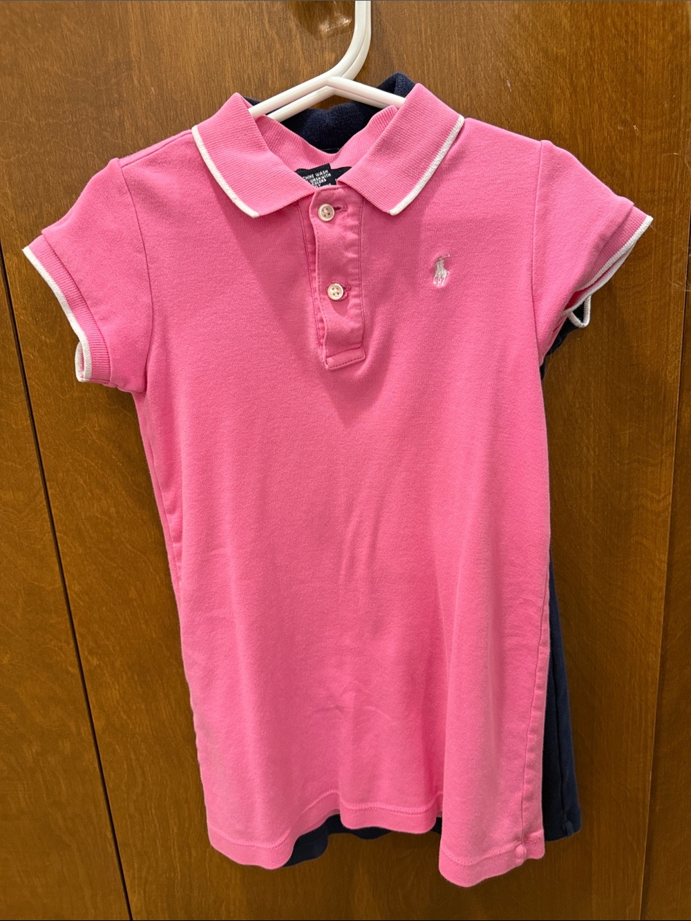 Ralph Lauren Kids Polo Trio in Navy, Bright Pink & Light Pink Gingham - Picture 6 of 11